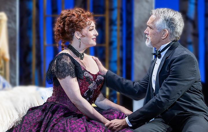 Julia Murney as Desiree Armfeldt and Mike McGowan as Fredrik Egerman in A Little Night Music, 2024 (Ogunquit Playhouse)